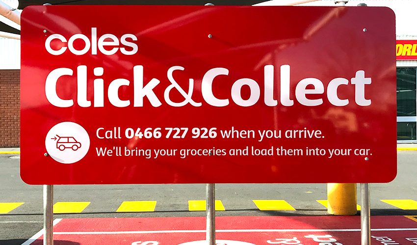 Coles Click & Collect Signage