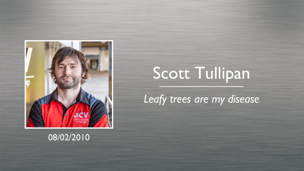 Scott Tullipan Plaque
