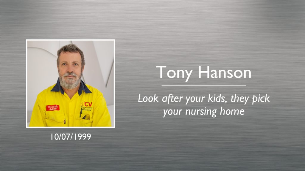 Tony Hanson Plaque
