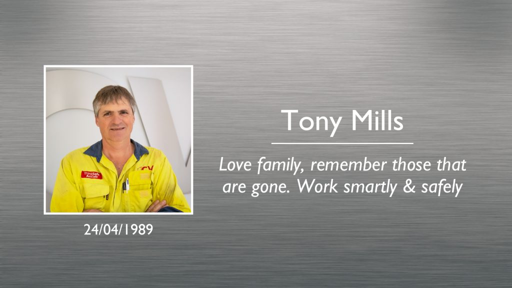 Tony Mills Plaque
