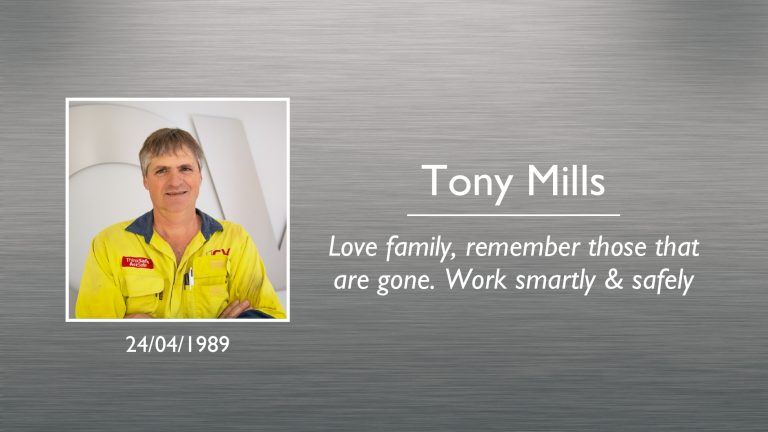 Tony Mills Plaque